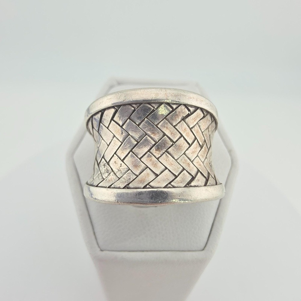 NF CHAPAL ZENRAY Thailand Ring 925 Sterling Silver Basketweave Adjustable Size 8